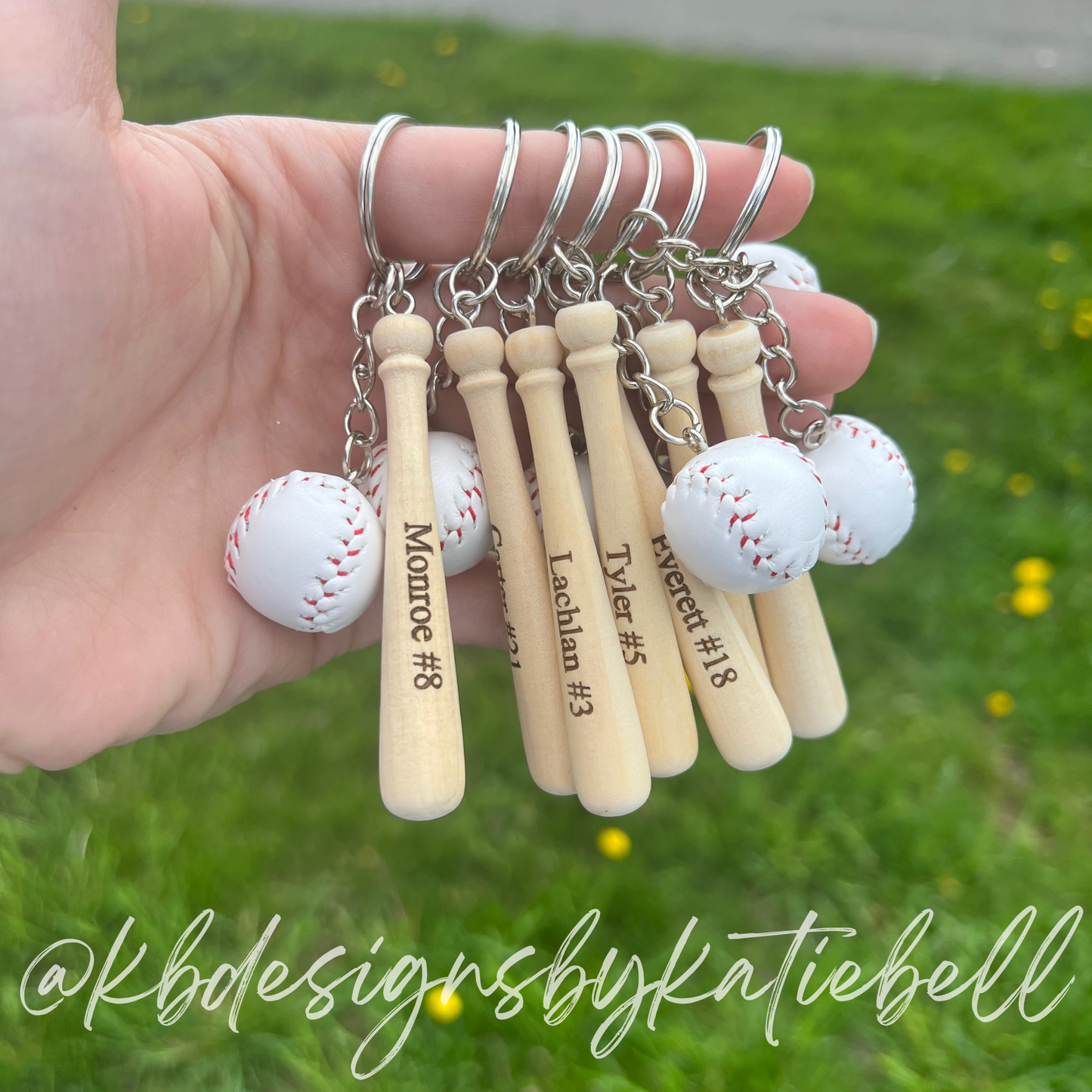 Personalized Baseball/Softball Keychain, Coach Gift, Tee Ball, Team Gift, Jersey Number Keychain, Sports Gift