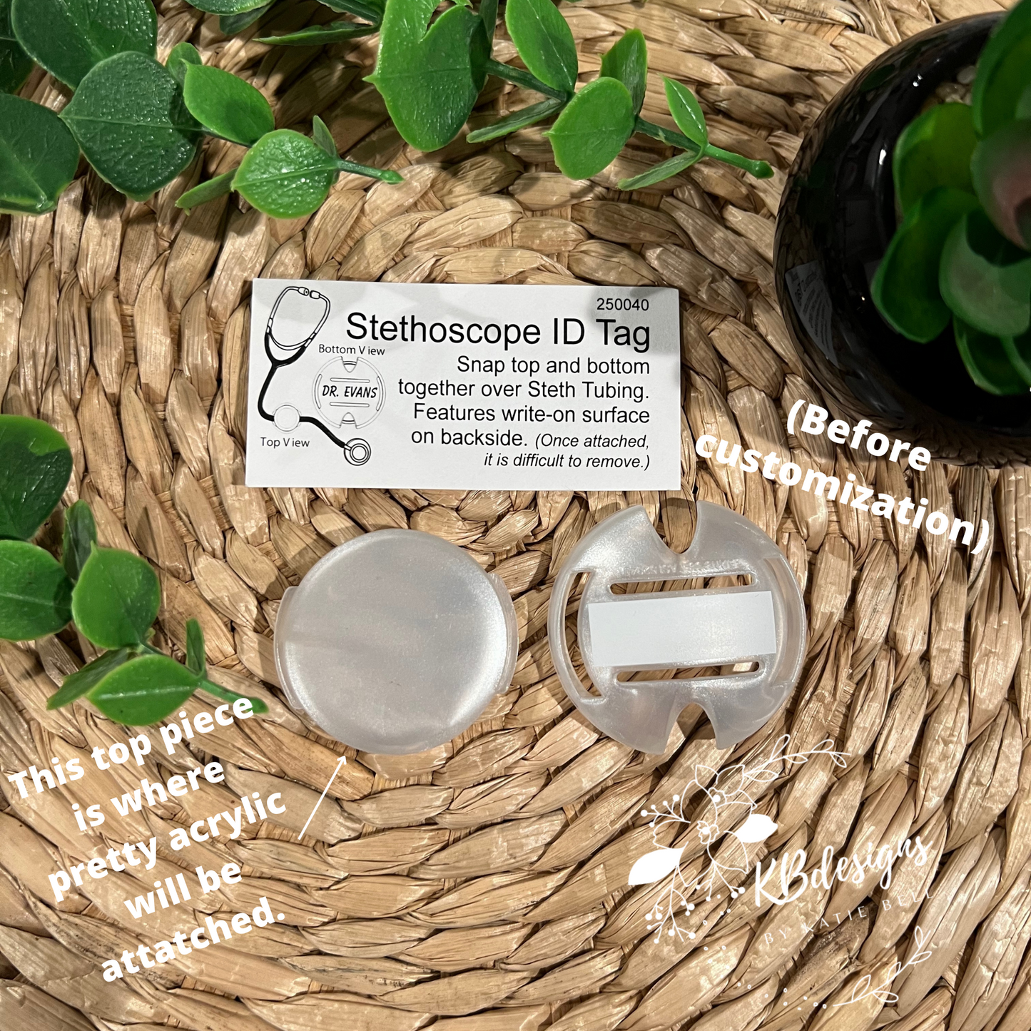 Cow Print Sunflower Stethoscope ID Tag