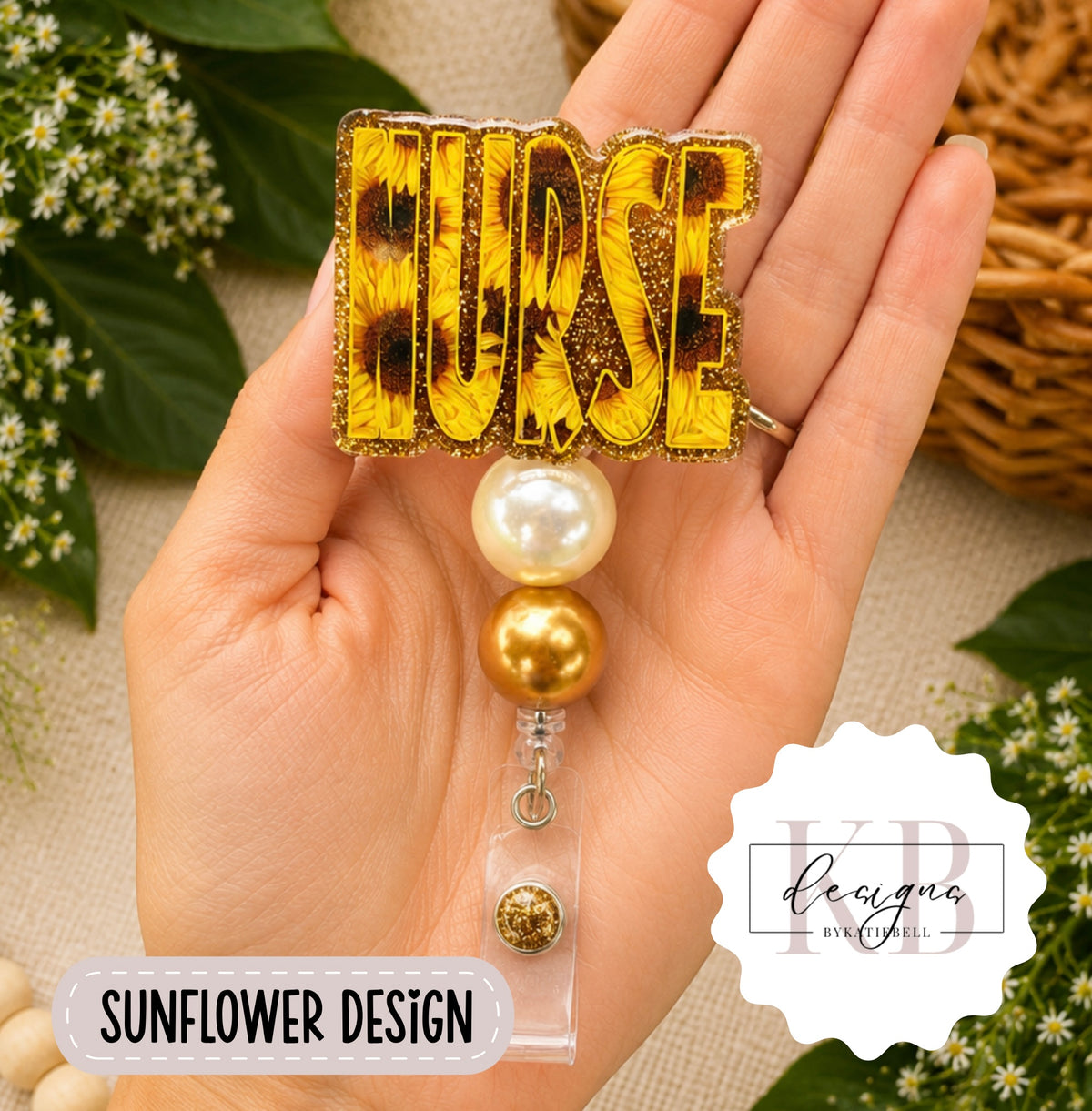 Nurse Badge Reel | RN, OB, ER,  Nurse, cna, lpn | Boho, Cow Print,  Leopard, Sunflower, Palm Trees id Holder | Cute Nurse Gift