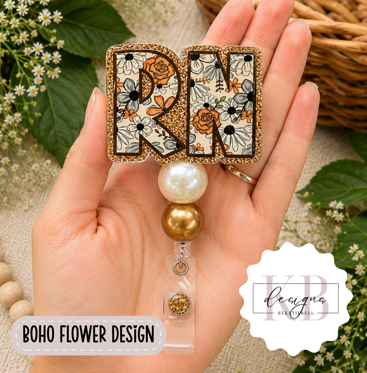 Nurse Badge Reel | RN, OB, ER,  Nurse, cna, lpn | Boho, Cow Print,  Leopard, Sunflower, Palm Trees id Holder | Cute Nurse Gift