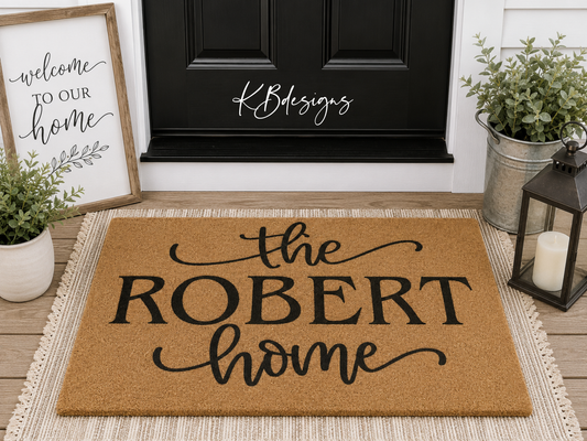 Personalized Coir Welcome Doormat | Custom Family Name Front Door Mat