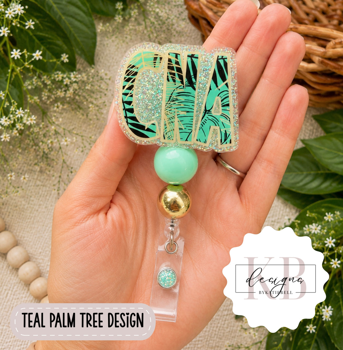 Nurse Badge Reel | RN, OB, ER,  Nurse, cna, lpn | Boho, Cow Print,  Leopard, Sunflower, Palm Trees id Holder | Cute Nurse Gift