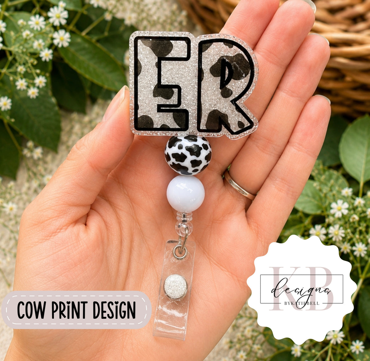 Nurse Badge Reel | RN, OB, ER,  Nurse, cna, lpn | Boho, Cow Print,  Leopard, Sunflower, Palm Trees id Holder | Cute Nurse Gift