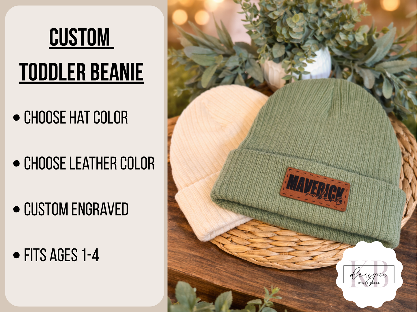 Toddler Beanie with Leather Patch